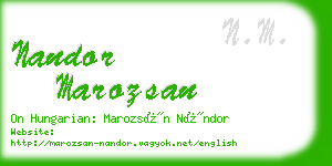 nandor marozsan business card